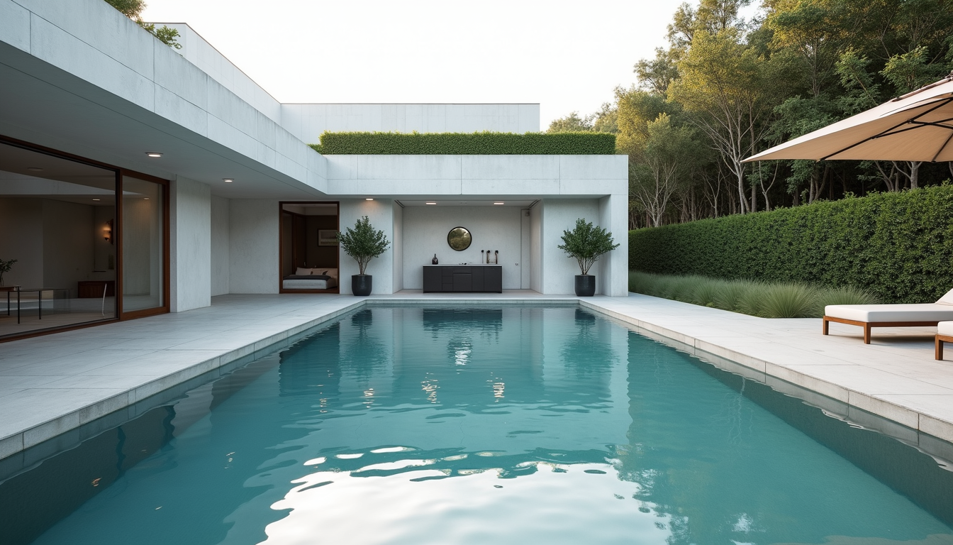 Modern geometric pool with minimalist design