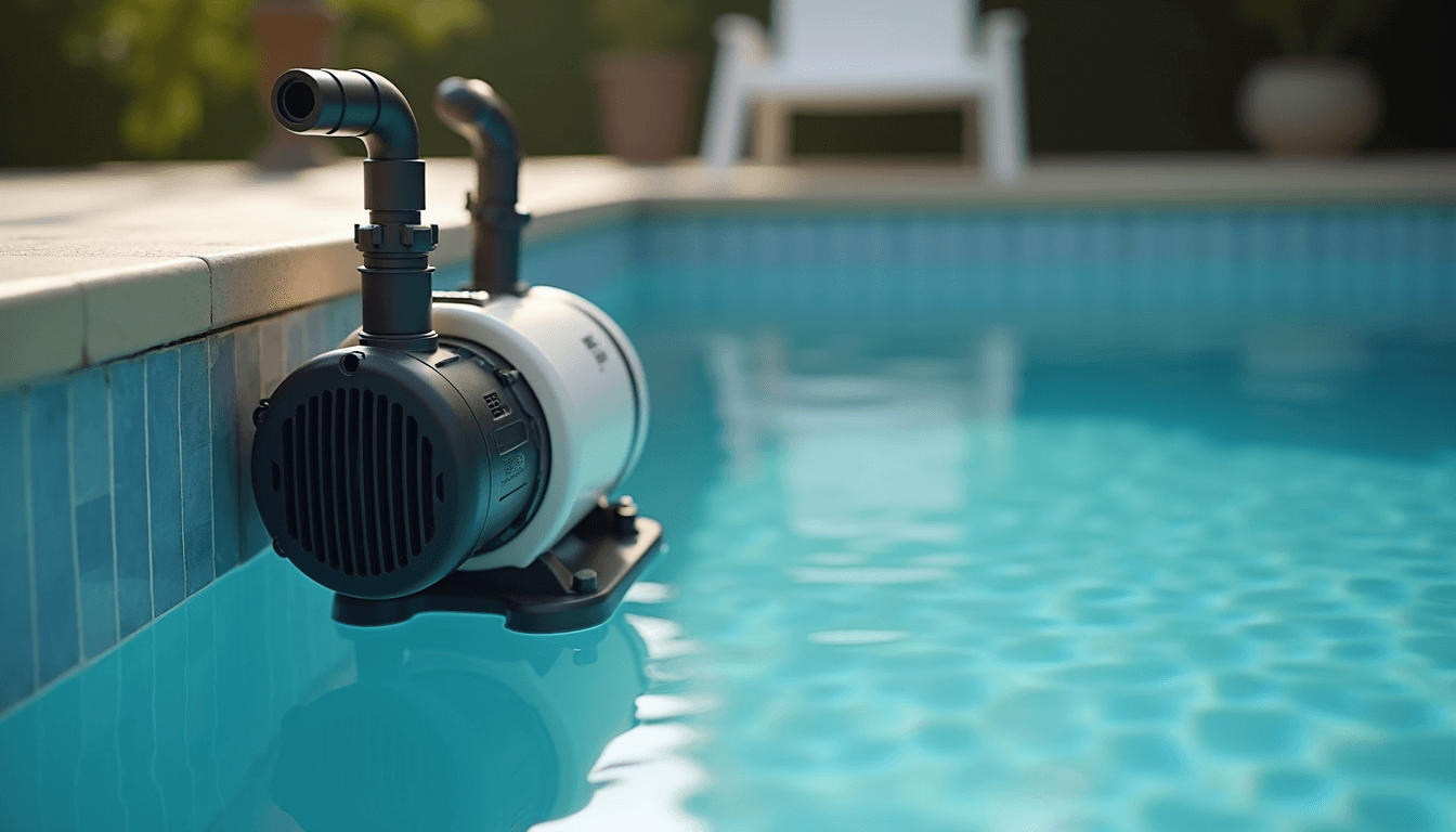 Pool pump and filter system close-up