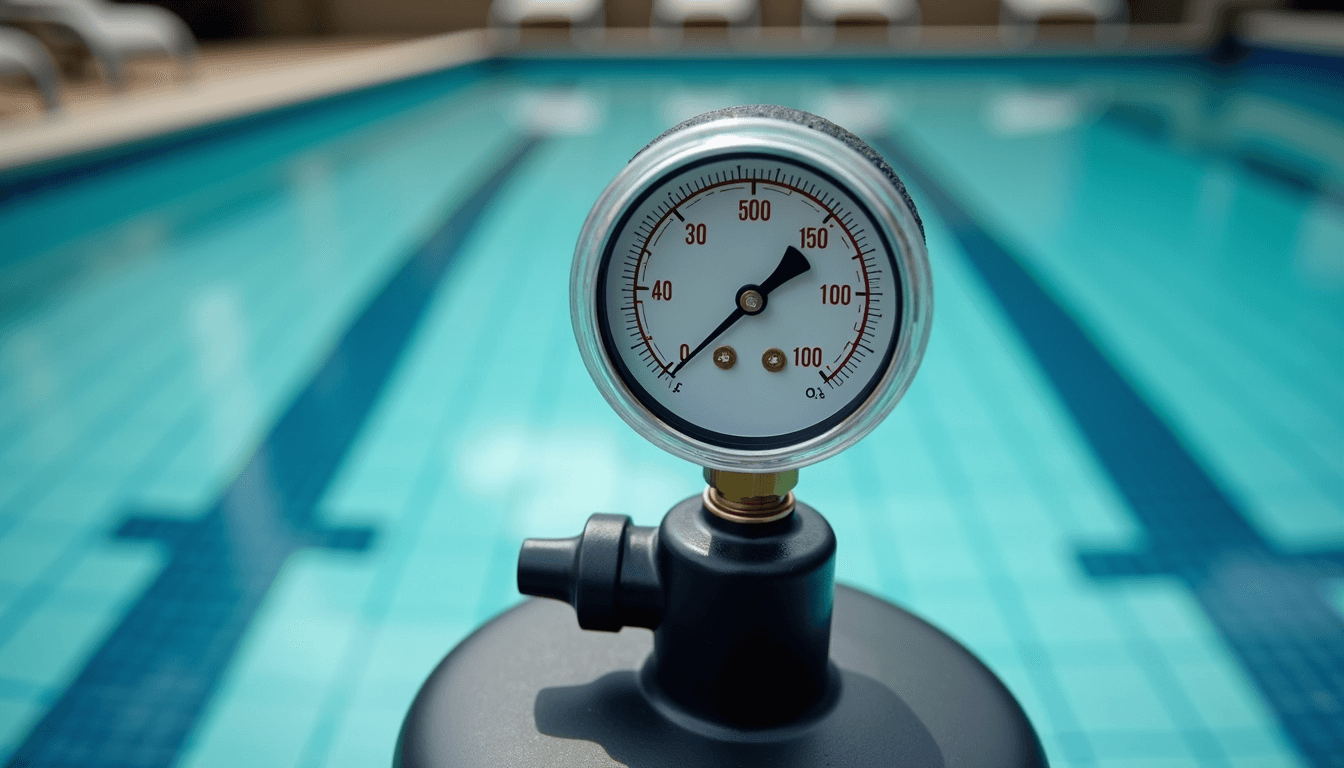Pool filter pressure gauge reading