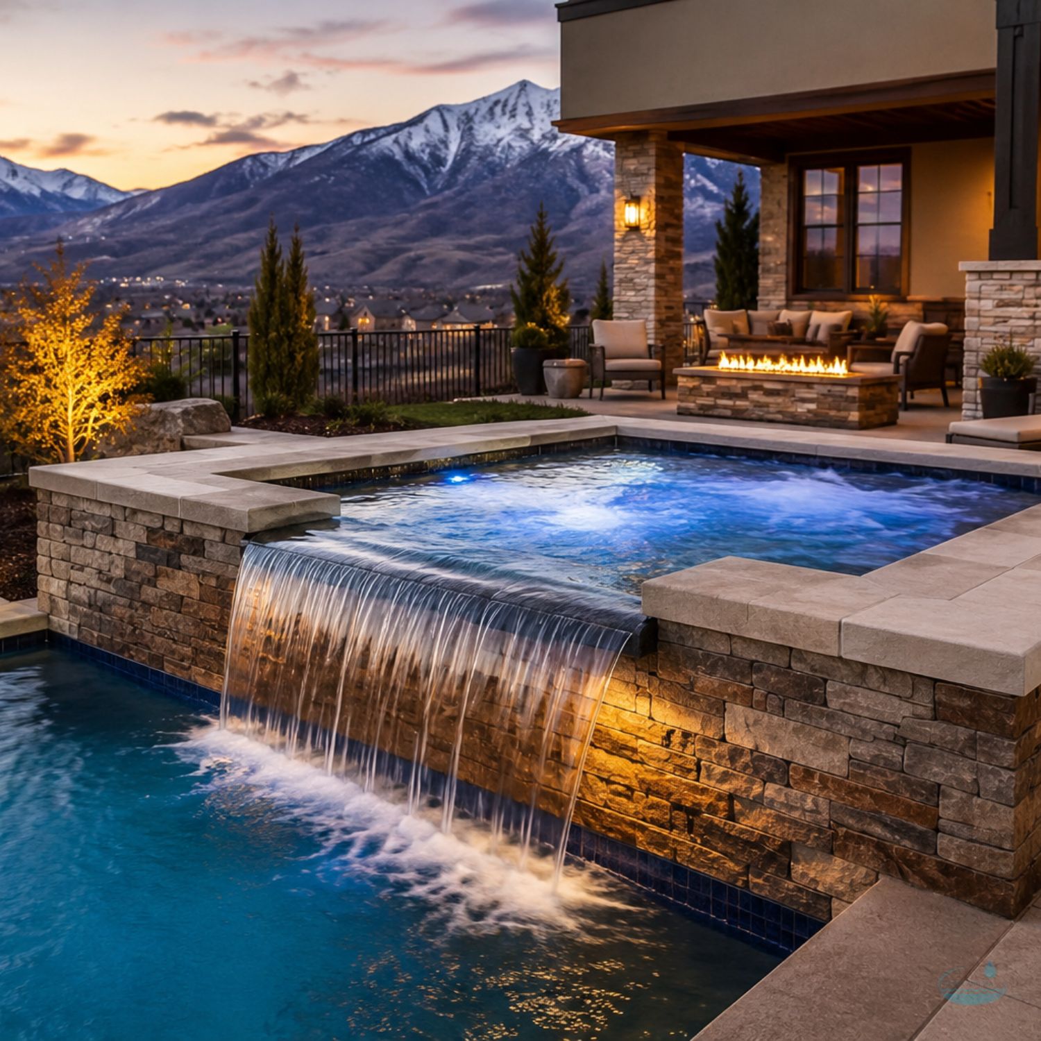 Custom Spillover Spa Design Utah